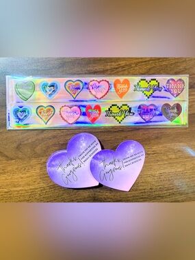 Thank You Variety Stickers & Heart Card Set -nwot